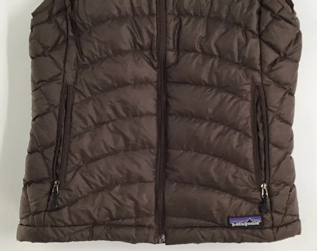 Patagonia Women's Brown Full Zip Puffer Vest - Size XS