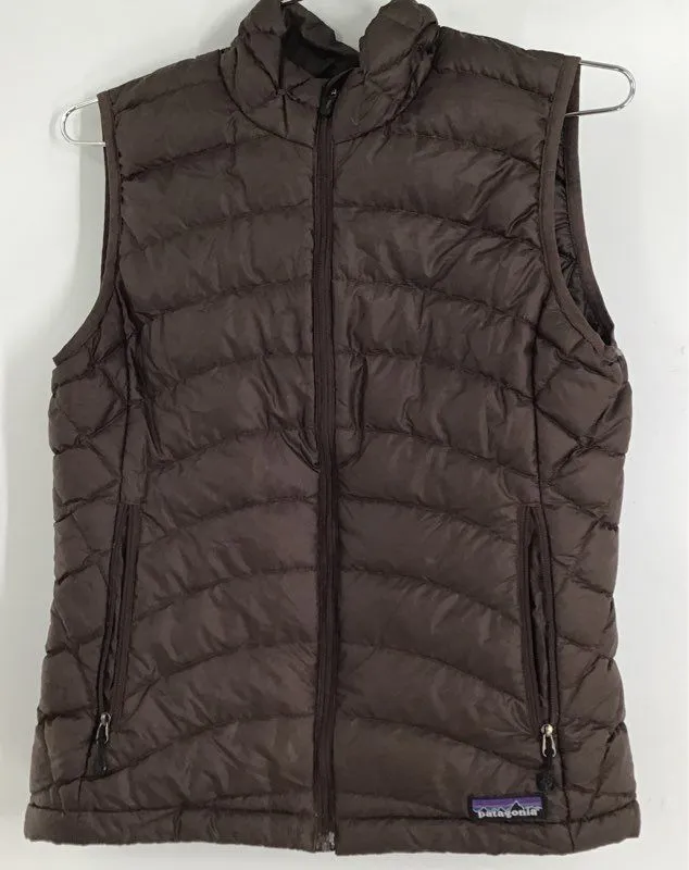 Patagonia Women's Brown Full Zip Puffer Vest - Size XS