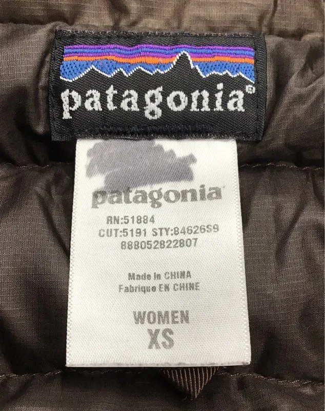 Patagonia Women's Brown Full Zip Puffer Vest - Size XS
