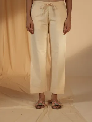 Plain Vanilla Cotton Straight Pant