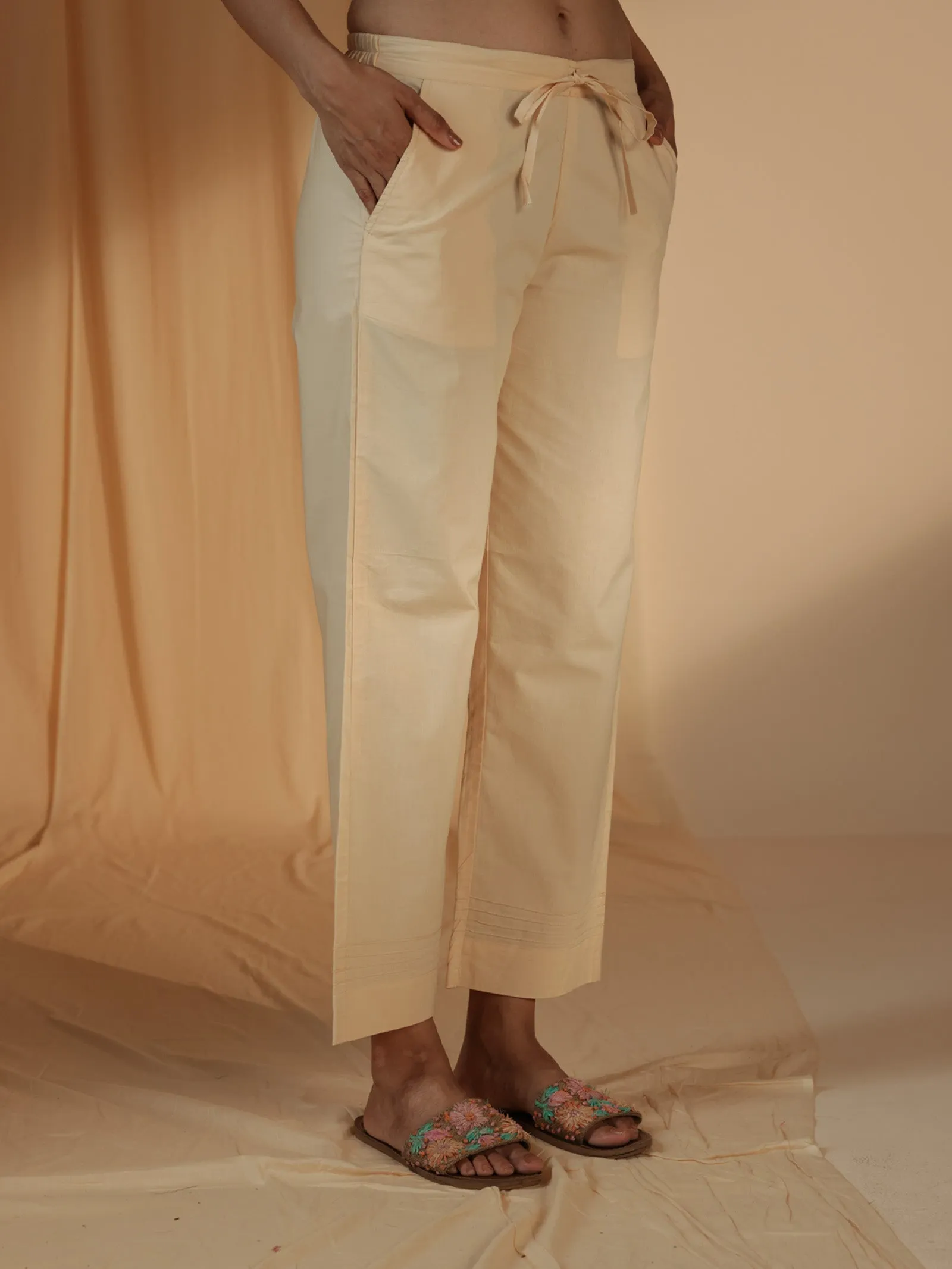 Plain Vanilla Cotton Straight Pant