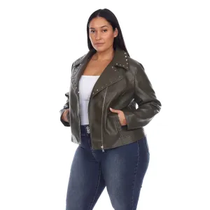 PU Faux Leather Jacket - Plus