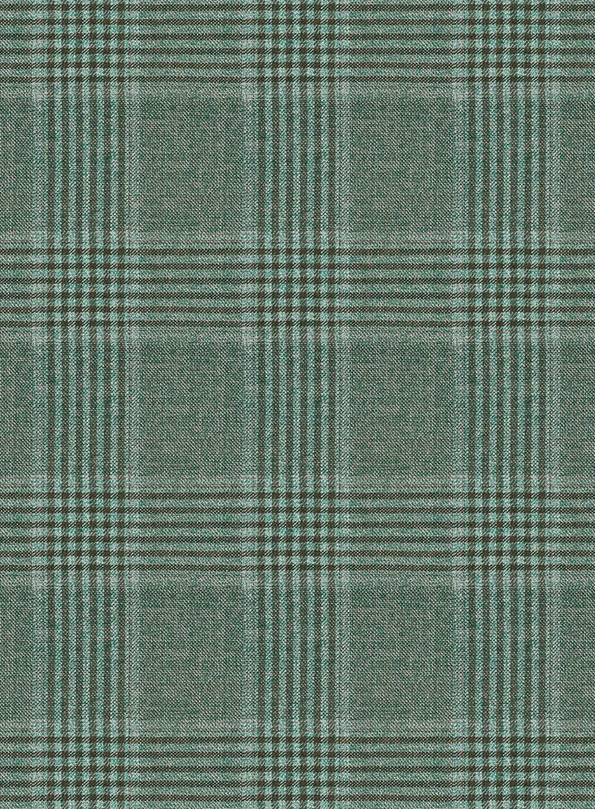 Reda Celadon Green Checks Wool Jacket