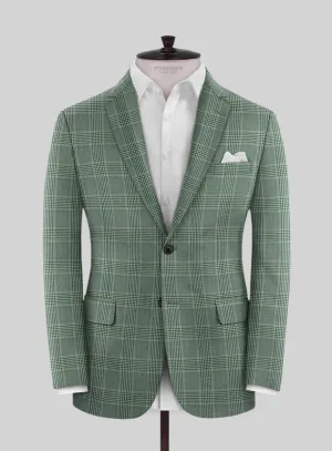 Reda Celadon Green Checks Wool Jacket