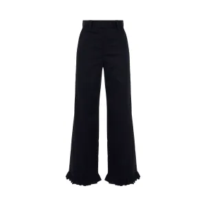 Ruffle Detail Regular Fit Trouser in Black