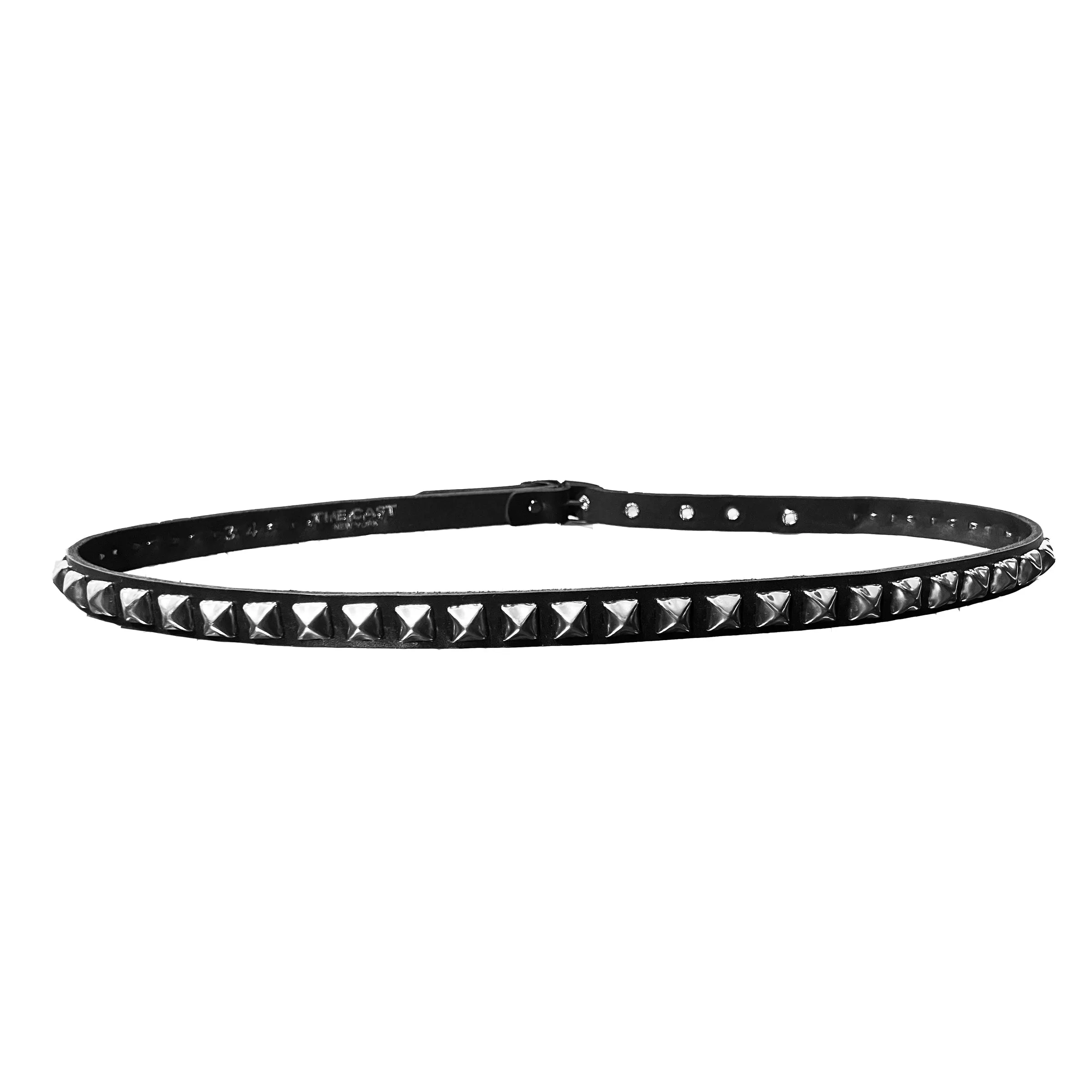 RUNAWAY PYRAMID STUD BLACK LEATHER BELT