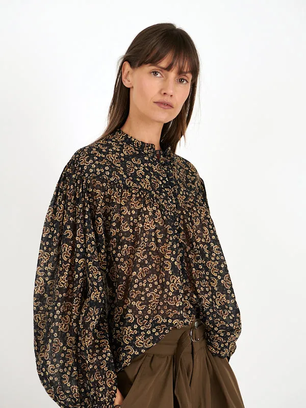 Salika Top in Black/Ochre
