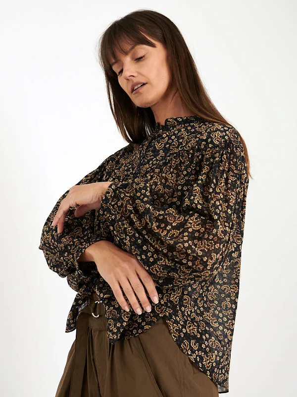 Salika Top in Black/Ochre