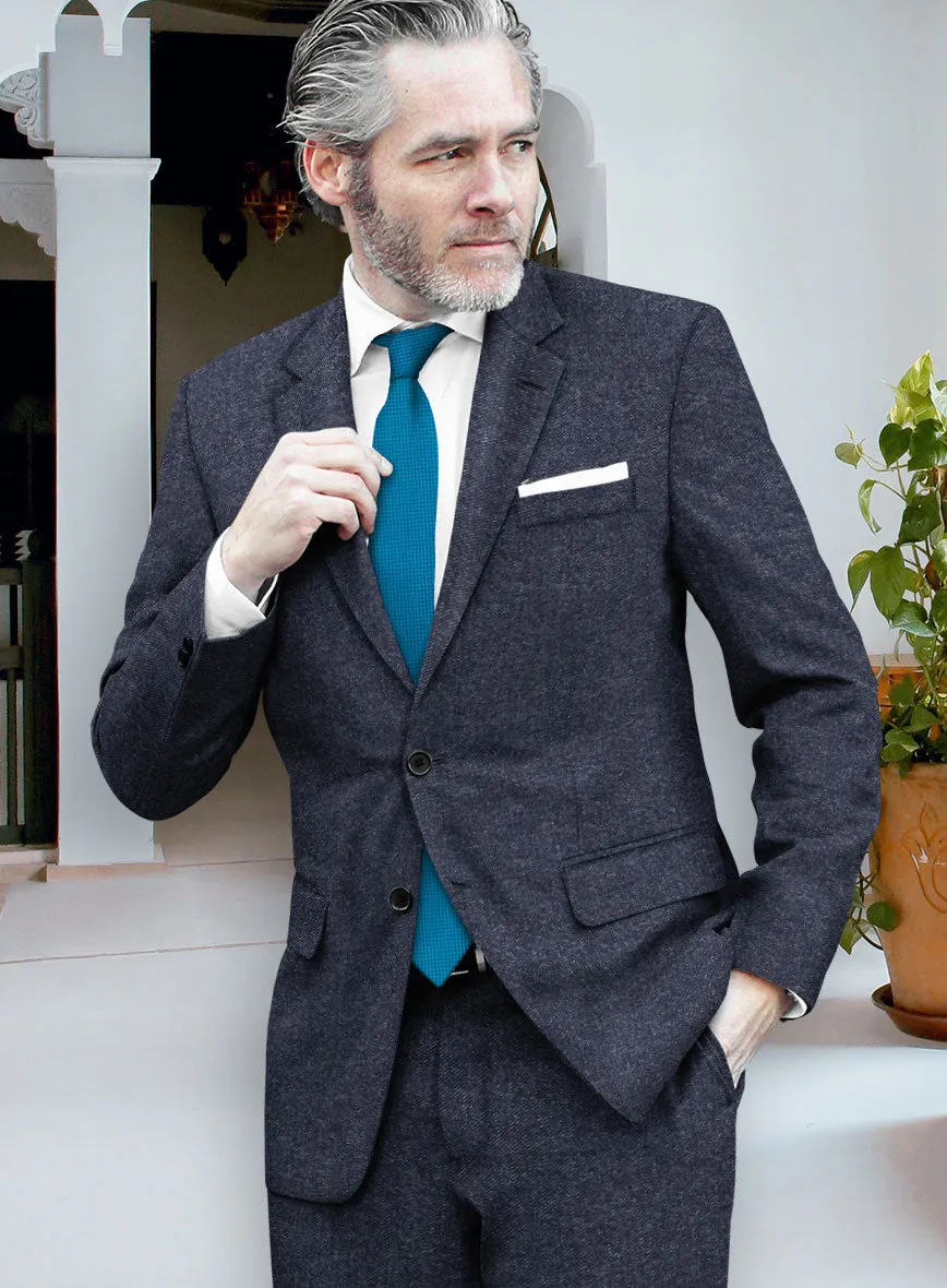 Scabal Denim Blue Wool Cashmere Jacket