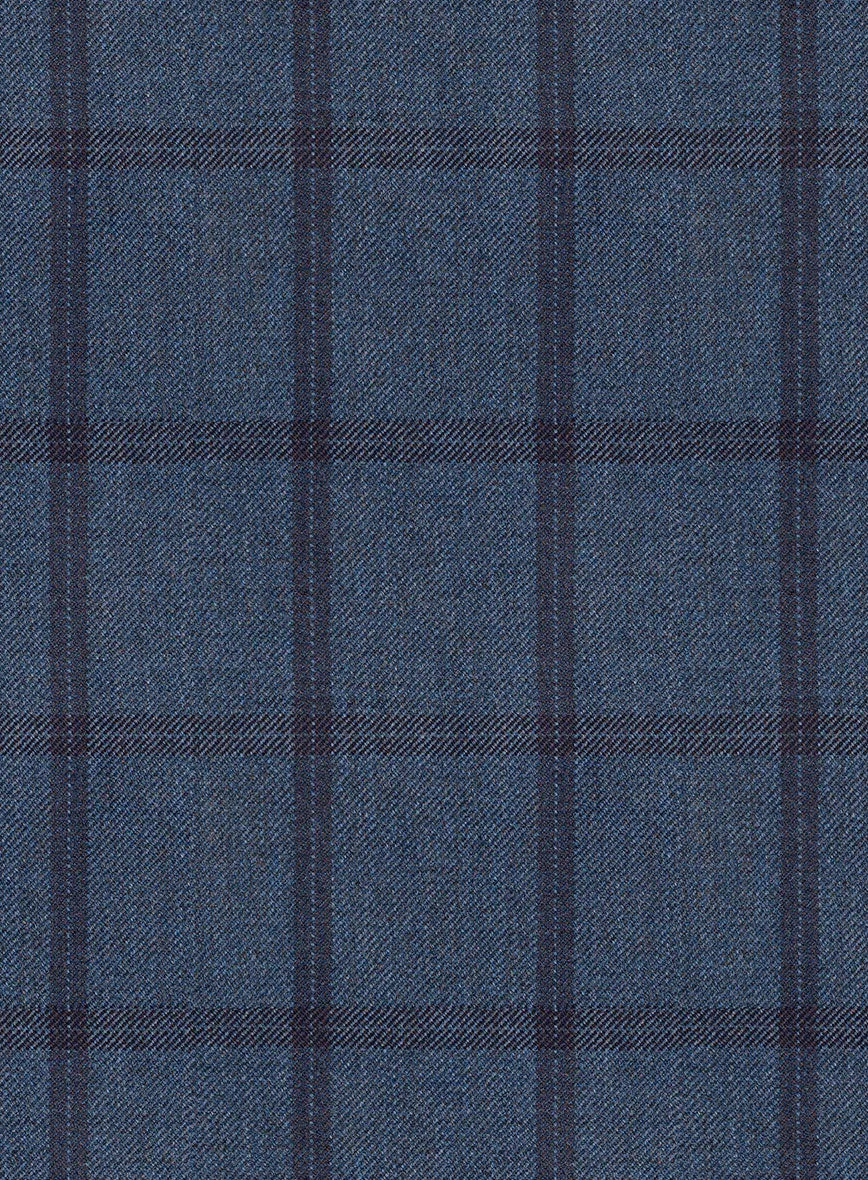 Scabal Tornado Windowpane Pacific Blue Wool Jacket