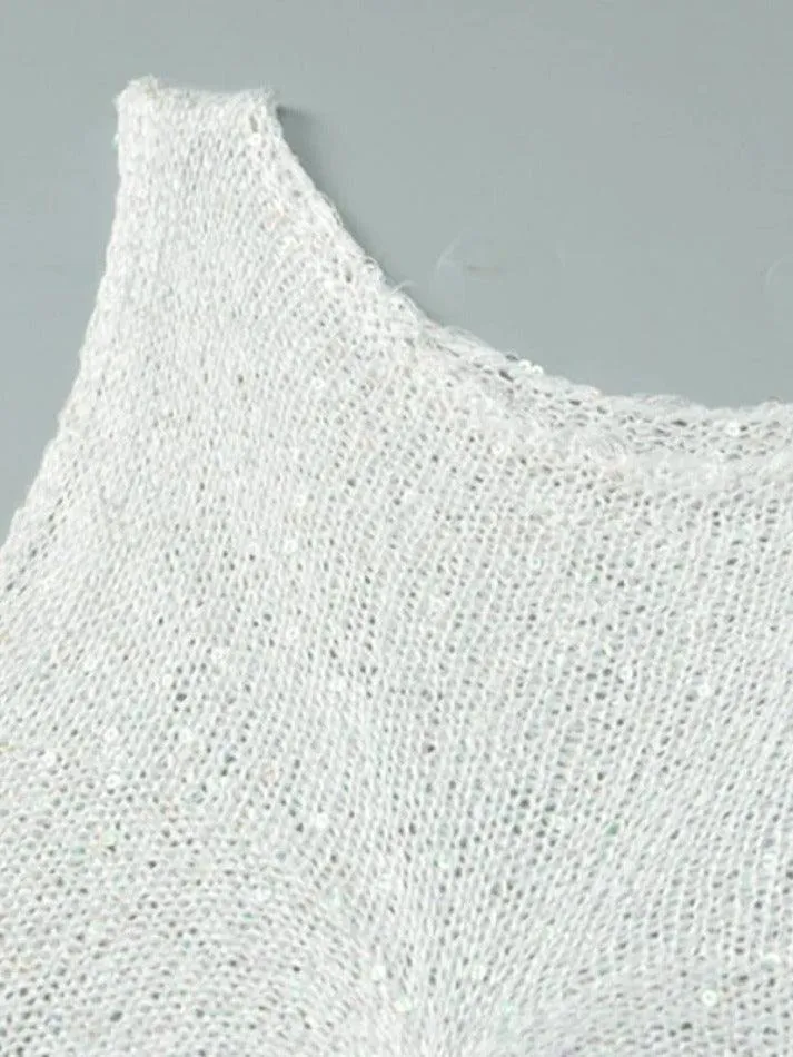 Sequin Cutout Knit Tank Top
