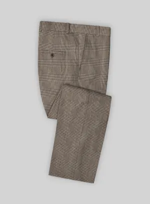 Solbiati Dark Brown Check Linen Pants