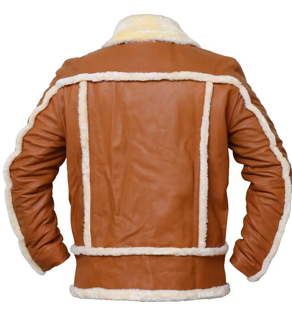 Tan leather jacket for winter