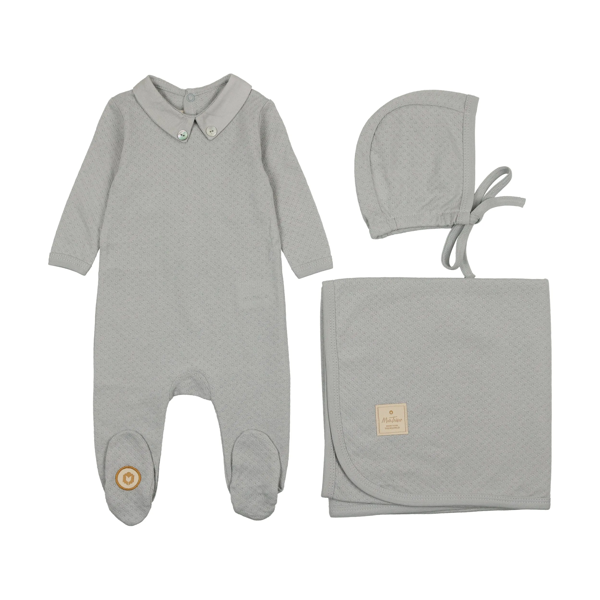 Textured Elegance Boys Layette Set