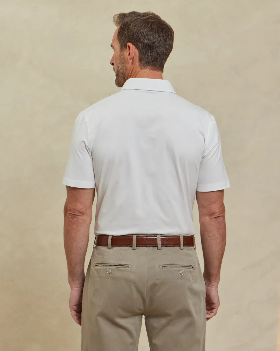 The Voyager - Performante Placket Polo - White