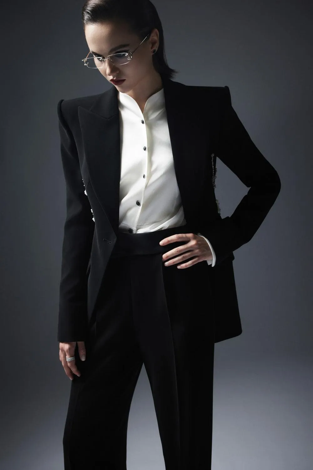 Toledo Straight Cuff Sleeved Crepe De Chine Shirt