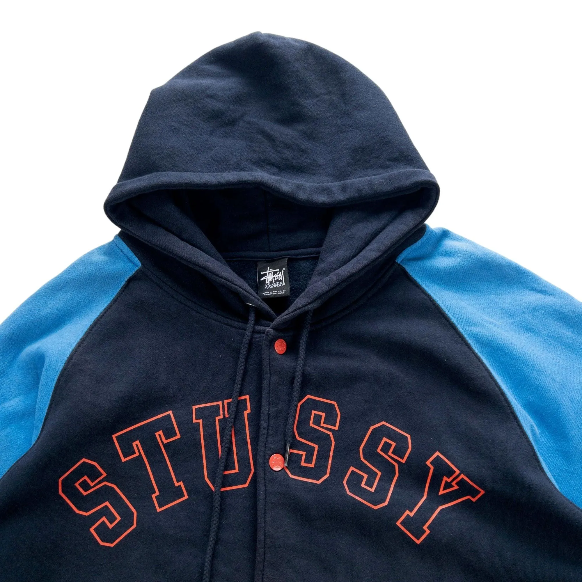 Vintage Stussy Snap Button Varsity Hoodie Size XL