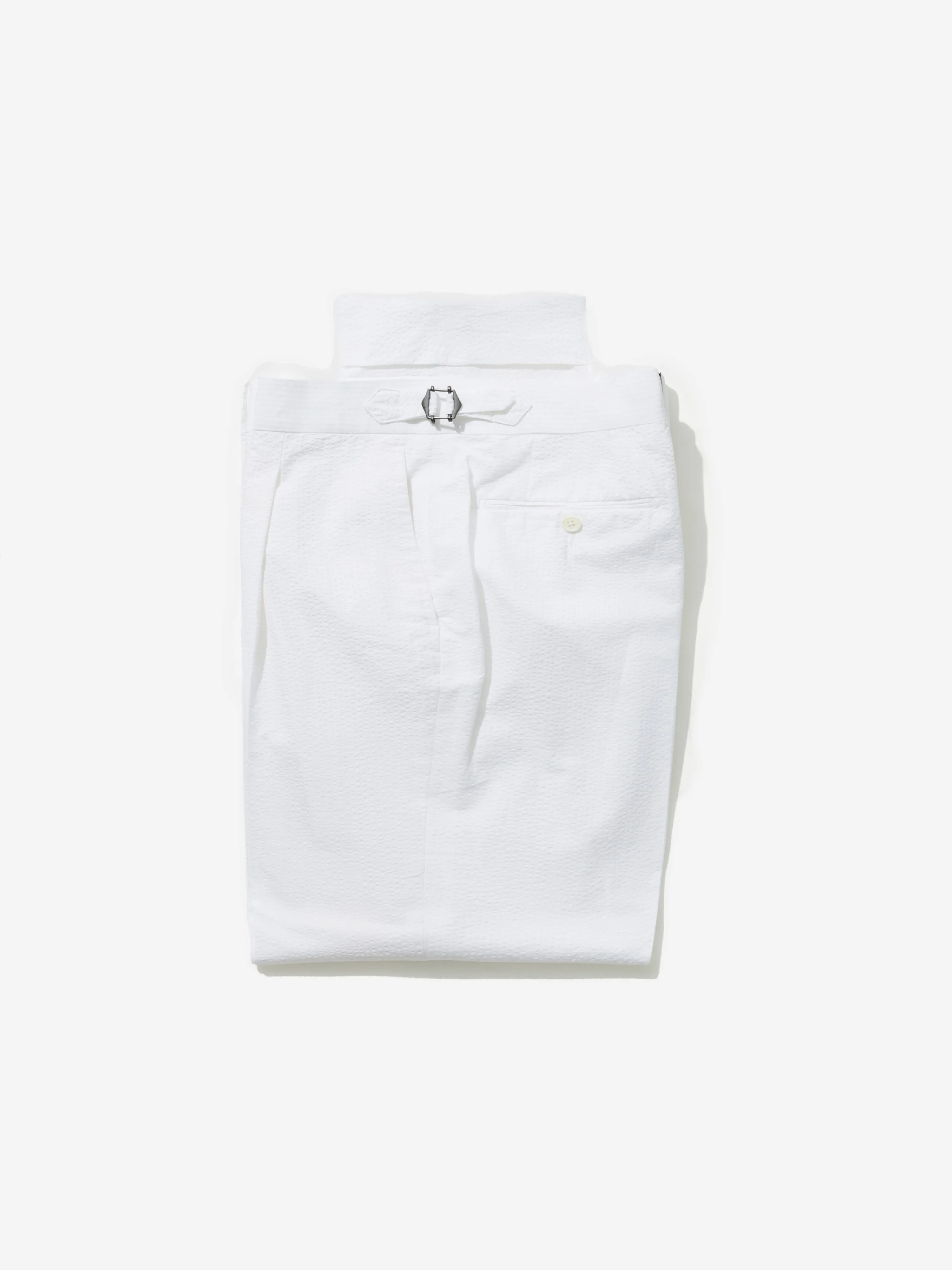 White Seersucker Oscar Trousers