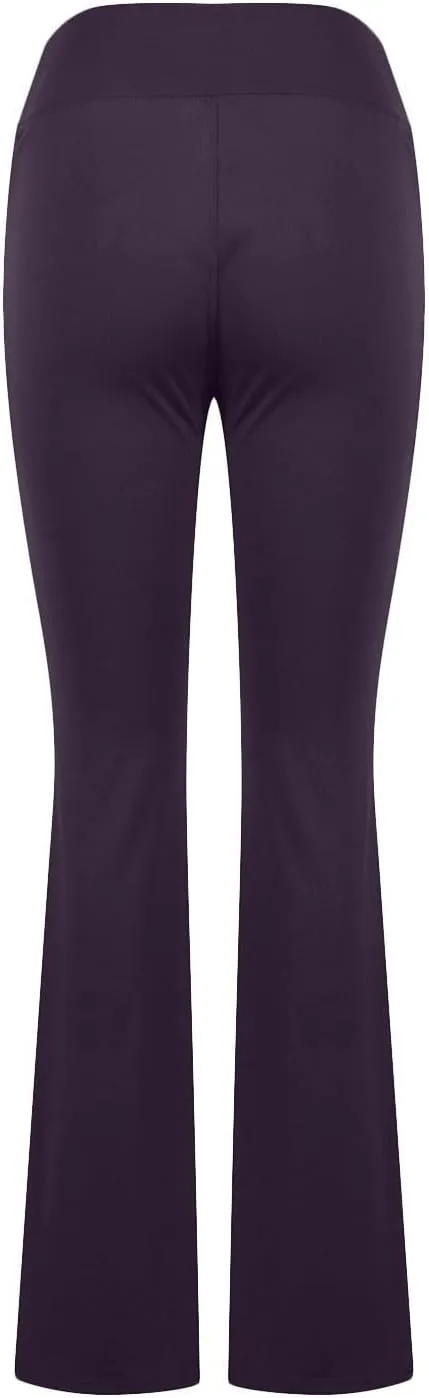 Women's Bootcut Yoga Pants High Waist Workout Yoga Pants Tummy Control Pant 4 Way Stretch Pants Trousers with Pockets