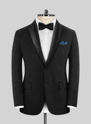 Worsted Dark Charcoal Wool Tuxedo Jacket
